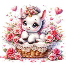 Load image into Gallery viewer, Love Rose Unicorn - 45*45CM 11CT Stamped Cross Stitch
