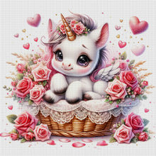 Load image into Gallery viewer, Love Rose Unicorn - 45*45CM 11CT Stamped Cross Stitch
