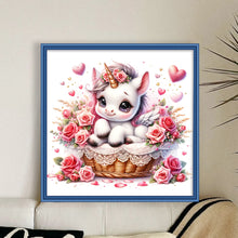 Load image into Gallery viewer, Love Rose Unicorn - 45*45CM 11CT Stamped Cross Stitch
