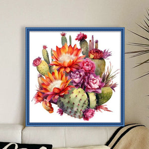 Cactus Flower - 50*50CM 11CT Stamped Cross Stitch