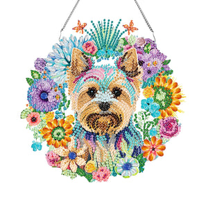 Single Side Special Shape Diamond Painting Hanging Pendant for Home Decor (Dog)