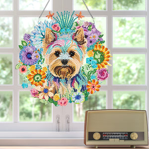 Single Side Special Shape Diamond Painting Hanging Pendant for Home Decor (Dog)