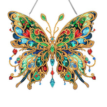 Load image into Gallery viewer, Special Shape Diamond Painting Hanging Pendant Home Decor (Green Butterfly)
