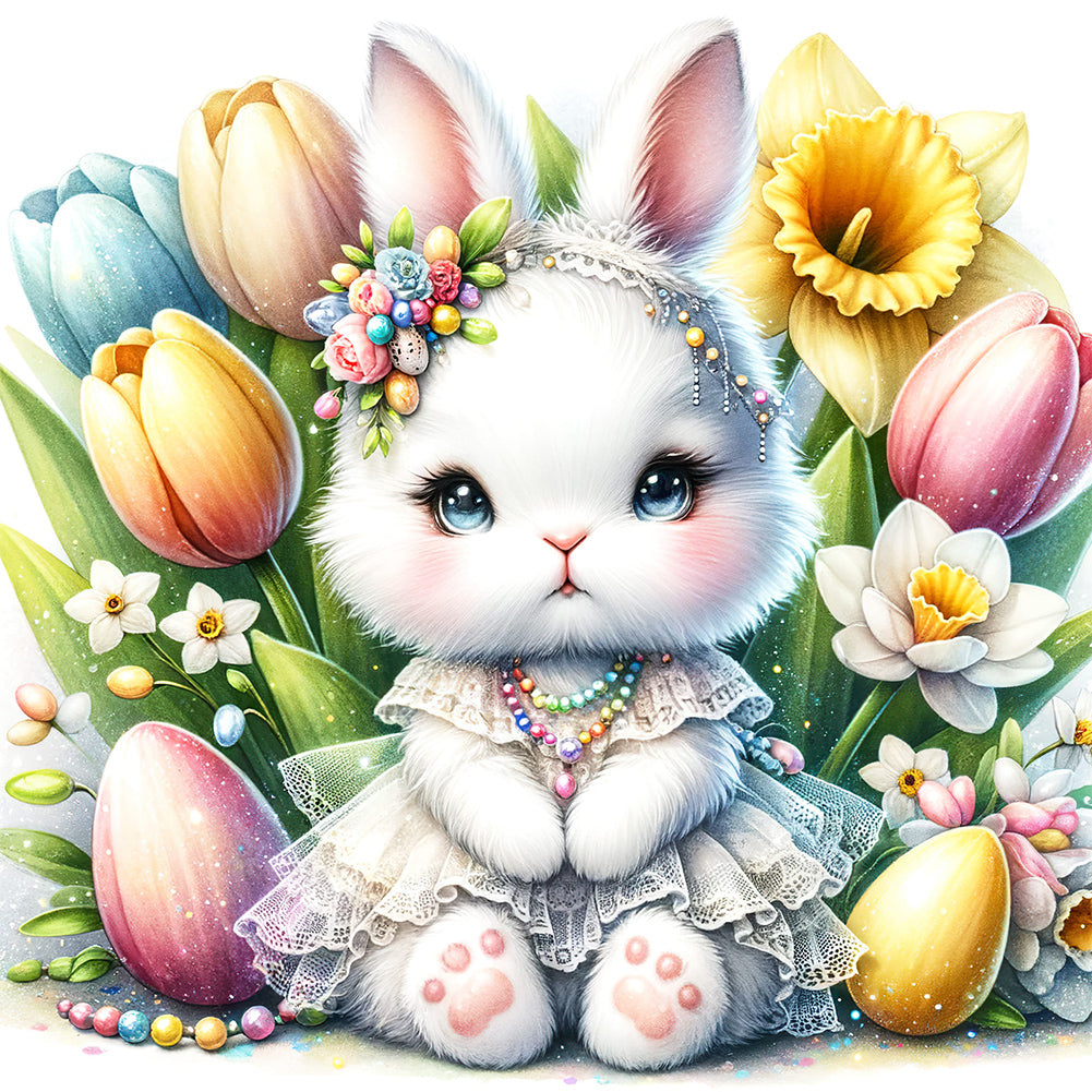 Easter Bunny 30*30CM(Canvas) Full Round Drill Diamond Painting