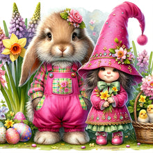 Load image into Gallery viewer, Easter Flowers Bunny 30*30CM(Canvas) Full Round Drill Diamond Painting
