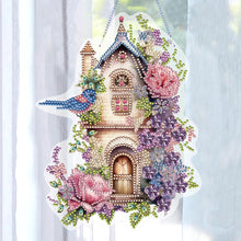 Load image into Gallery viewer, Acrylic Single Side Flower Birdcage Diamond Painting Hanging Pendant (GJ493)
