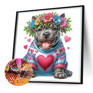 Garland Pitbull 30*30CM(Canvas) Partial Special Shaped Drill Diamond Painting