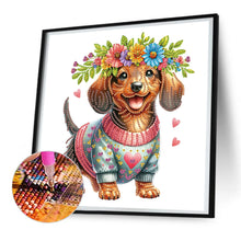 Load image into Gallery viewer, Garland Dachshund 30*30CM(Canvas) Partial Special Shaped Drill Diamond Painting
