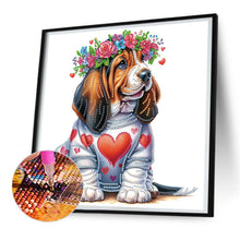 Load image into Gallery viewer, Wreath Springer Spaniel 30*30CM(Canvas) Partial Special Shaped Drill Diamond Painting
