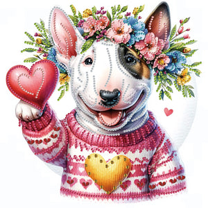 Garland Bull Terrier 30*30CM(Canvas) Partial Special Shaped Drill Diamond Painting