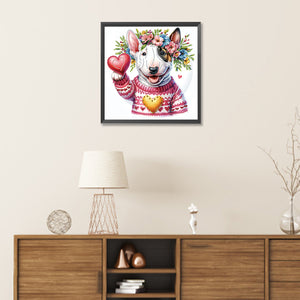 Garland Bull Terrier 30*30CM(Canvas) Partial Special Shaped Drill Diamond Painting
