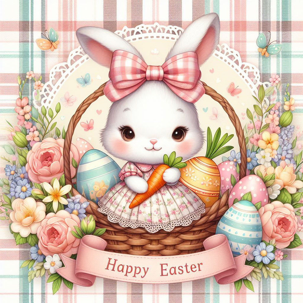 Easter Bunny 30*30CM(Canvas) Full Round Drill Diamond Painting