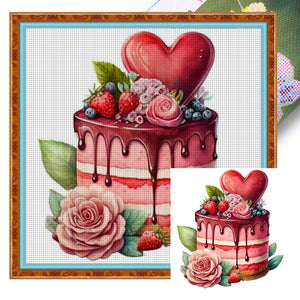 Strawberry Cake - 40*40CM 9CT Stamped Cross Stitch