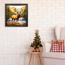 Load image into Gallery viewer, Glass Painting - Forest Deer 30*30CM(Canvas) Full Round Drill Diamond Painting
