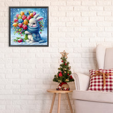 Load image into Gallery viewer, Bunny Holding Flowers In The Snow 30*30CM(Canvas) Full Round Drill Diamond Painting
