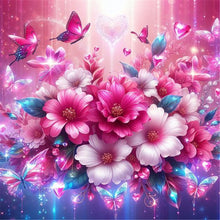 Load image into Gallery viewer, Flower Cluster Butterfly 30*30CM(Canvas) Full Round Drill Diamond Painting
