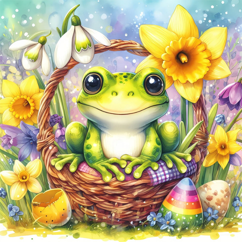 Spring Frog 30*30CM(Canvas) Full Round Drill Diamond Painting