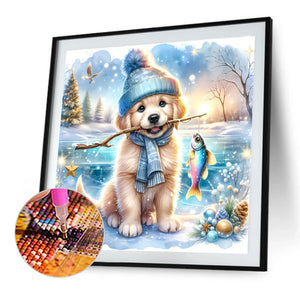 Dog 40*40CM(Canvas) Full Round Drill Diamond Painting