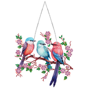 Single Side 5D Bird Cage Bee Ladybird Diamond Painting Dots Pendant Wall Decor