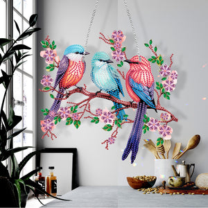 Single Side 5D Bird Cage Bee Ladybird Diamond Painting Dots Pendant Wall Decor