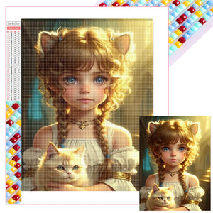 Deer Girl 30*40CM(Picture) Full Square Drill Diamond Painting