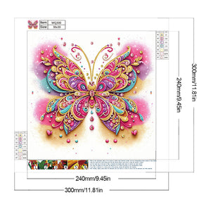 Colorful Candy Butterflies 30*30CM(Canvas) Partial Special Shaped Drill Diamond Painting