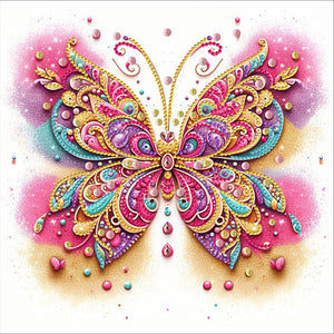 Colorful Candy Butterflies 30*30CM(Canvas) Partial Special Shaped Drill Diamond Painting