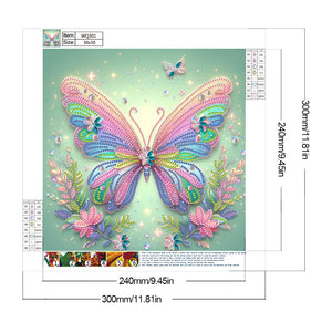 Spring Butterfly 30*30CM(Canvas) Partial Special Shaped Drill Diamond Painting