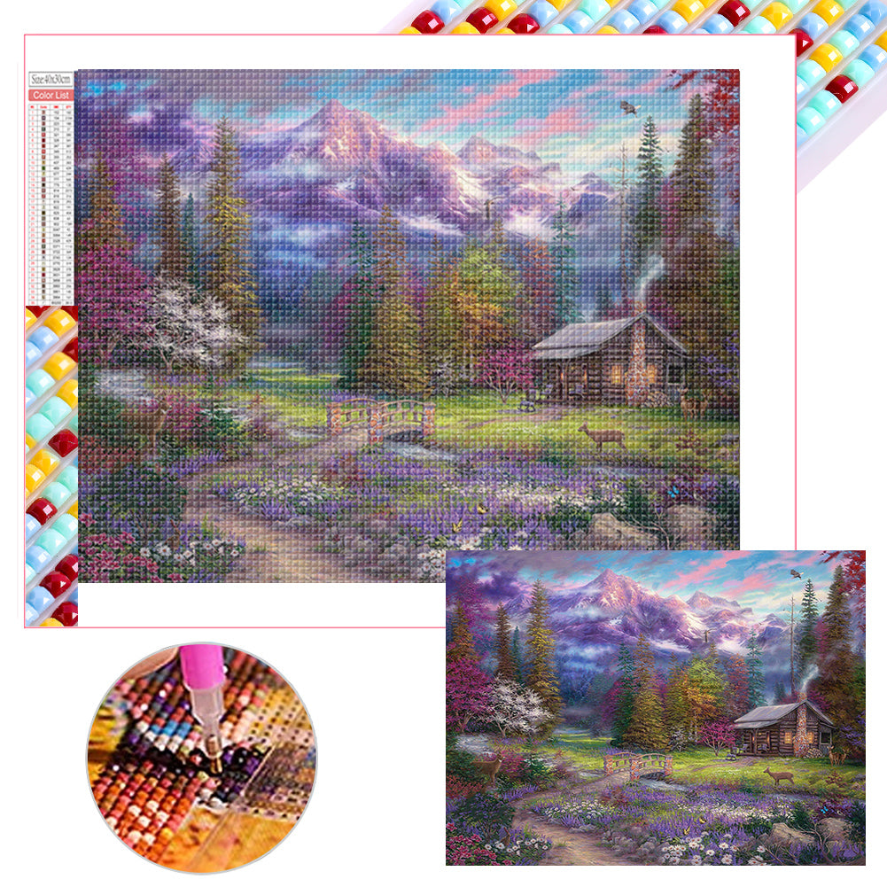 Country Cabin 40*30CM(Picture) Full Square Drill Diamond Painting