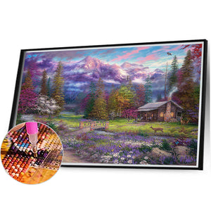 Country Cabin 40*30CM(Picture) Full Square Drill Diamond Painting