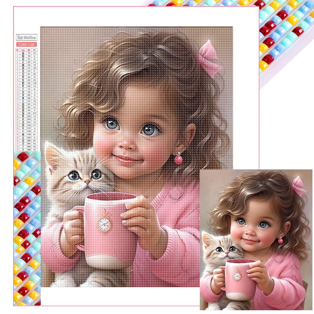 Little Girl 40*50CM(Picture) Full Square Drill Diamond Painting