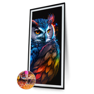 Fluorescent Colorful Owl 40*90CM(Picture) Full AB Round Drill Diamond Painting