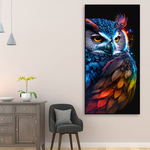 Fluorescent Colorful Owl 40*90CM(Picture) Full AB Round Drill Diamond Painting