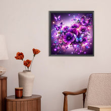 Load image into Gallery viewer, Purple Butterfly Flower 30*30CM(Canvas) Full Round Drill Diamond Painting
