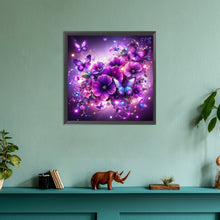 Load image into Gallery viewer, Purple Butterfly Flower 30*30CM(Canvas) Full Round Drill Diamond Painting
