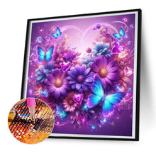 Load image into Gallery viewer, Purple Butterfly Flower 30*30CM(Canvas) Full Round Drill Diamond Painting
