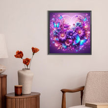 Load image into Gallery viewer, Purple Butterfly Flower 30*30CM(Canvas) Full Round Drill Diamond Painting
