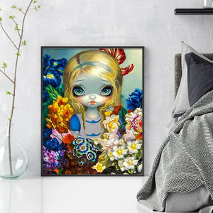 Big Eyed Doll - 40*50CM 11CT Stamped Cross Stitch