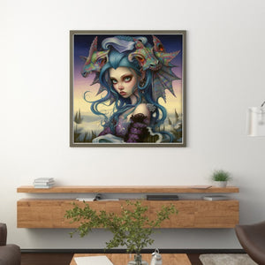 Dragon And Girl - 50*50CM 14CT Stamped Cross Stitch