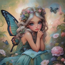 Load image into Gallery viewer, Butterfly Girl - 50*50CM 14CT Stamped Cross Stitch
