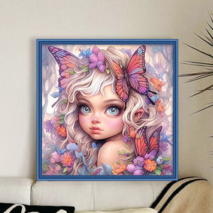 Butterfly Girl - 50*50CM 14CT Stamped Cross Stitch