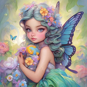 Butterfly Girl - 50*50CM 14CT Stamped Cross Stitch