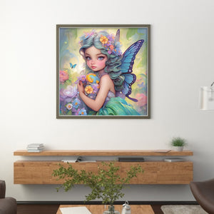 Butterfly Girl - 50*50CM 14CT Stamped Cross Stitch