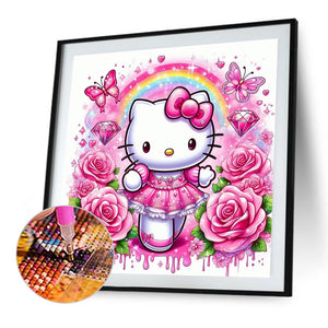 Hello Kitty 30*30CM(Canvas) Full Square Drill Diamond Painting