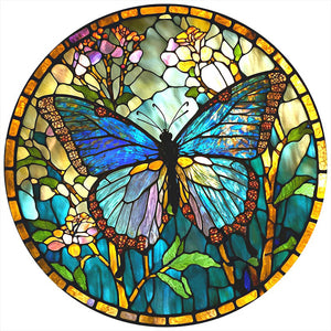 Glass Painting - Butterfly 40*40CM(Canvas) Full Round Drill Diamond Painting