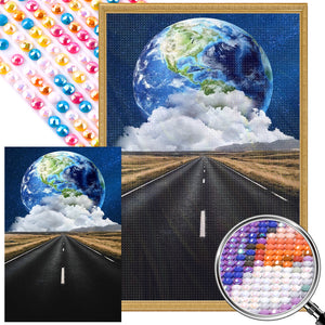 Scenery Along The Road 40*60CM(Picture) Full AB Round Drill Diamond Painting