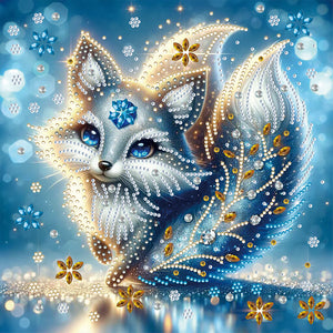 Two-Tailed Fox 30*30CM(Canvas) Partial Special Shaped Drill Diamond Painting