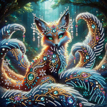 Load image into Gallery viewer, Nine-Tailed Fox 30*30CM(Canvas) Partial Special Shaped Drill Diamond Painting
