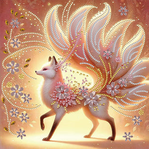 Pink Fox 30*30CM(Canvas) Partial Special Shaped Drill Diamond Painting