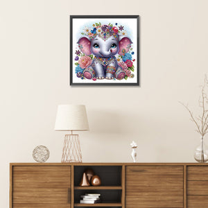 Elephant 30*30CM(Canvas) Partial Special Shaped Drill Diamond Painting